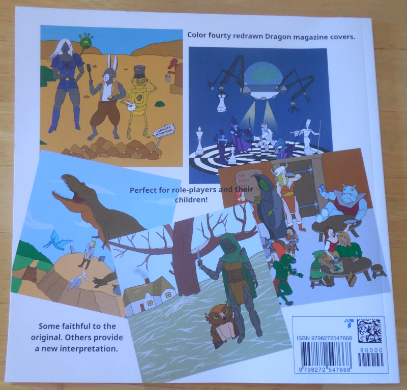 Several colored versions of the pages